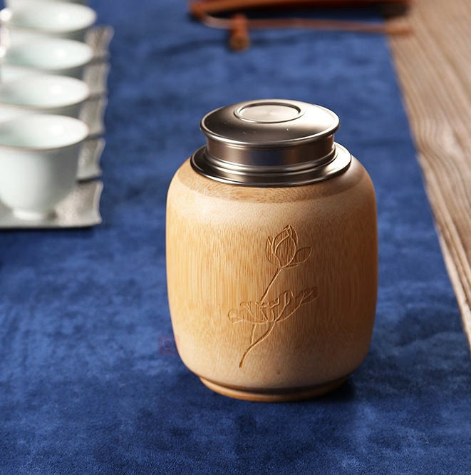 Bamboo Kitchen Vintage Storage cookie & Sugar jar acacuss