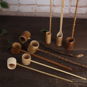 Bamboo Wooden Tea Scoop Ceremony Table Decor Japanese for Home Garden Tea Ceremony Bathroom Sauna Scoops Teaware Kitchen Tool acacuss