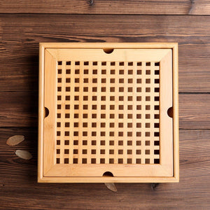 Bamboo tea tray square size | Tea Tray Heavy Natural Bamboo acacuss