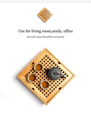 Bamboo tea tray square size | Tea Tray Heavy Natural Bamboo acacuss