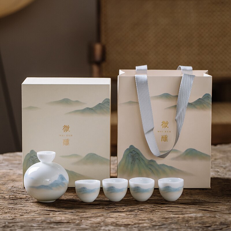 Bartender Beer Mixer Bar Set Glasses Sake Mini Cocktail Distiller Liquor Soju Drinks Kitchen Copas De Vino Shot Wine Kit ZY50JJ acacuss