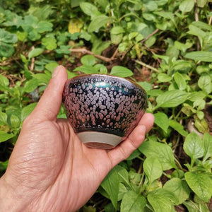 Beautiful Color Tenmoku Tea Cup Chinese Traditional Crafts Pottery Cultural Heritage Ceramic Tea Bowl Gift Pouch/JIANZHAN acacuss