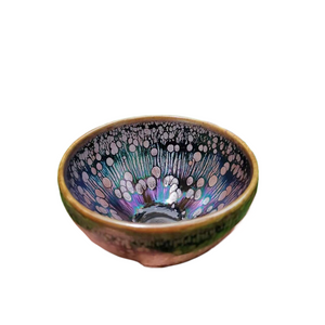 Beautiful Color Tenmoku Tea Cup Chinese Traditional Crafts Pottery Cultural Heritage Ceramic Tea Bowl Gift Pouch/JIANZHAN acacuss