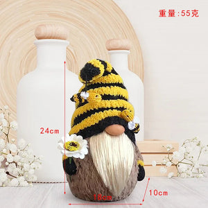 Bee Festival Knitted Plush Doll Decoration Cute Dwarf Faceless Doll Adornment  Living Room Decoration  Christmas Decor acacuss