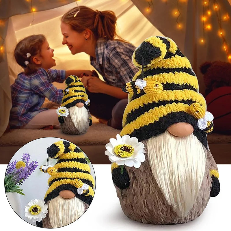 Bee Festival Knitted Plush Doll Decoration Cute Dwarf Faceless Doll Adornment  Living Room Decoration  Christmas Decor acacuss