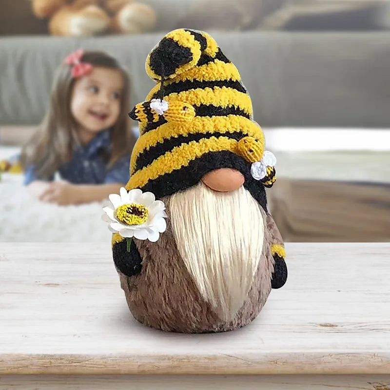 Bee Festival Knitted Plush Doll Decoration Cute Dwarf Faceless Doll Adornment  Living Room Decoration  Christmas Decor acacuss