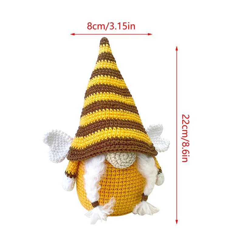 Bee Festival Knitted Plush Doll Decoration Cute Dwarf Faceless Doll Adornment  Living Room Decoration  Christmas Decor acacuss
