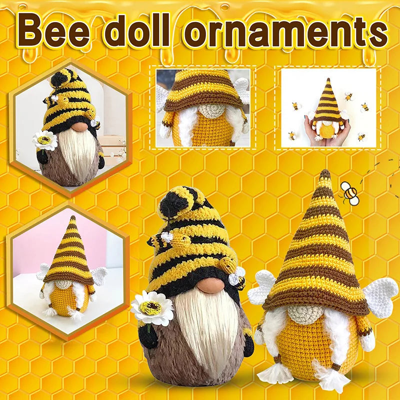 Bee Festival Knitted Plush Doll Decoration Cute Dwarf Faceless Doll Adornment  Living Room Decoration  Christmas Decor acacuss