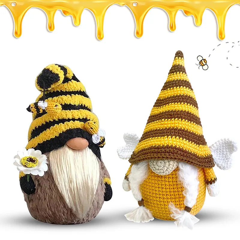 Bee Festival Knitted Plush Doll Decoration Cute Dwarf Faceless Doll Adornment  Living Room Decoration  Christmas Decor acacuss