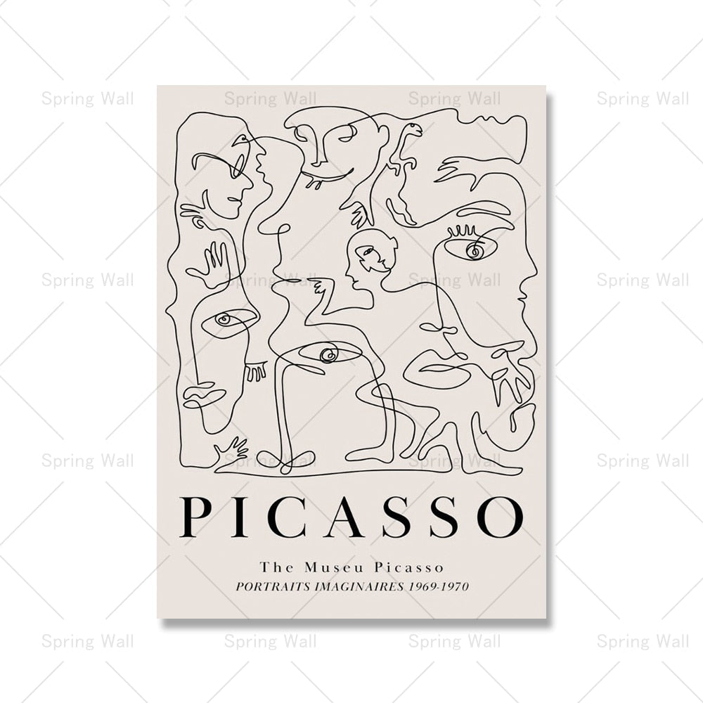 Beige Matisse Poster Nude Picasso Girl Abstract Line Art Print Coral Leaf Canvas Painting Boho Wall Picture Living Room Decor acacuss