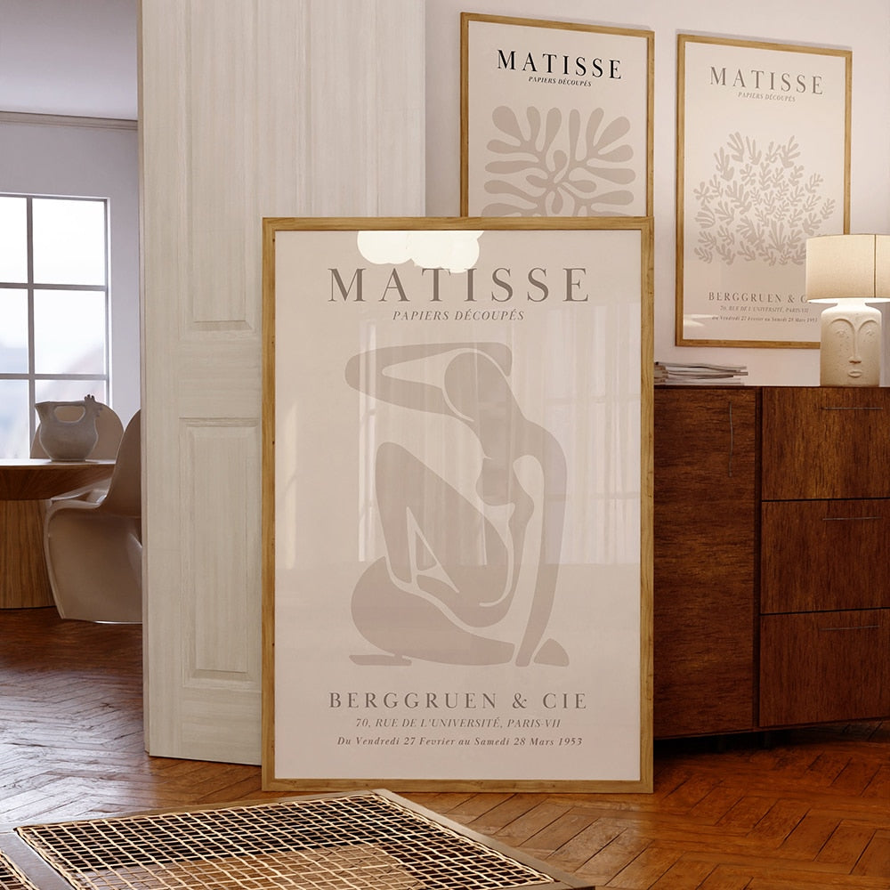 Beige Matisse Poster Nude Picasso Girl Abstract Line Art Print Coral Leaf Canvas Painting Boho Wall Picture Living Room Decor acacuss