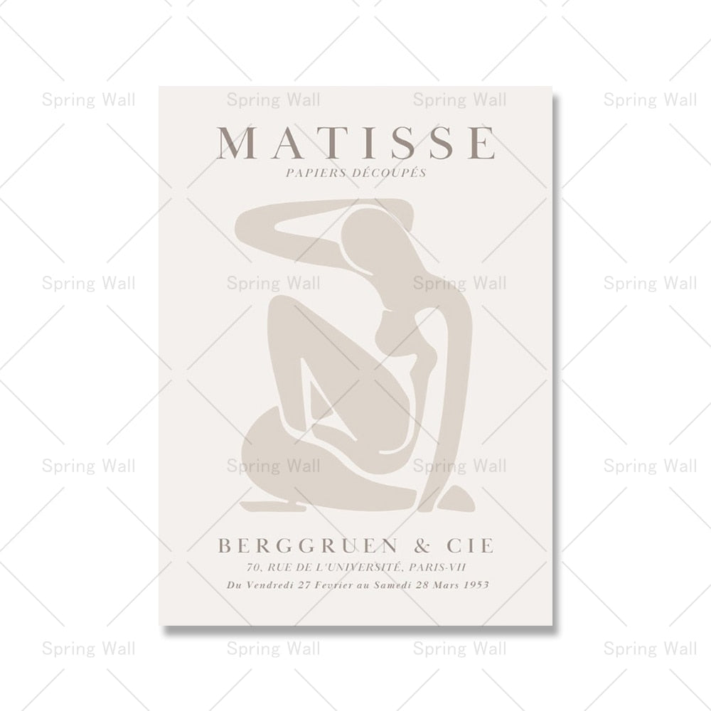 Beige Matisse Poster Nude Picasso Girl Abstract Line Art Print Coral Leaf Canvas Painting Boho Wall Picture Living Room Decor acacuss