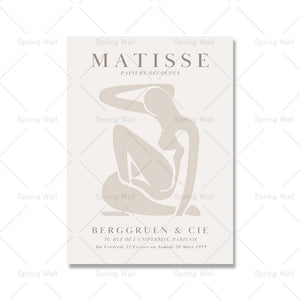 Beige Matisse Poster Nude Picasso Girl Abstract Line Art Print Coral Leaf Canvas Painting Boho Wall Picture Living Room Decor acacuss