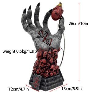 Berserk Hand of God Ornaments Skull hand Sculpture Fun Resin Statue Desktop Bookshelf Decoration Halloween Crafts Gifts acacuss