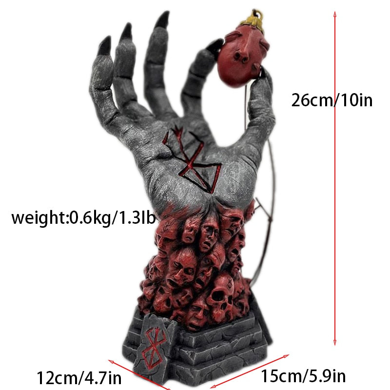 Berserk Hand of God Ornaments Skull hand Sculpture Fun Resin Statue Desktop Bookshelf Decoration Halloween Crafts Gifts acacuss