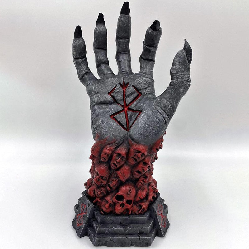 Berserk Hand of God Ornaments Skull hand Sculpture Fun Resin Statue Desktop Bookshelf Decoration Halloween Crafts Gifts acacuss