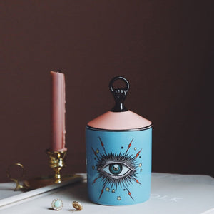 Big Eye Jar Starry Sky Incense Candle Holder with Hand Lid Aromatherapy Candle Jar Handmade Candleabra Home Decoration acacuss