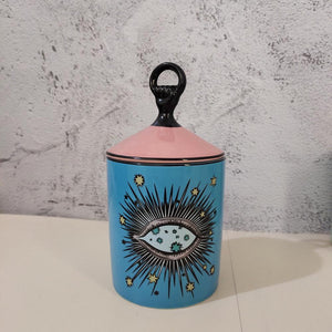 Big Eye Jar Starry Sky Incense Candle Holder with Hand Lid Aromatherapy Candle Jar Handmade Candleabra Home Decoration acacuss