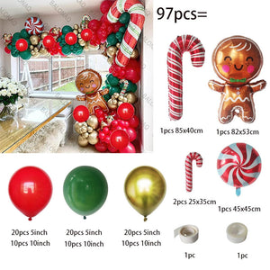 Big Gingerbread Man Balloon Xmas Balloon Toy Christmas Balloon Latex Balloon Christmas Party Decoration New Year 2023 Supplies acacuss
