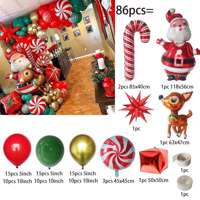Big Gingerbread Man Balloon Xmas Balloon Toy Christmas Balloon Latex Balloon Christmas Party Decoration New Year 2023 Supplies acacuss