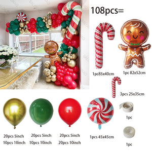 Big Gingerbread Man Balloon Xmas Balloon Toy Christmas Balloon Latex Balloon Christmas Party Decoration New Year 2023 Supplies acacuss