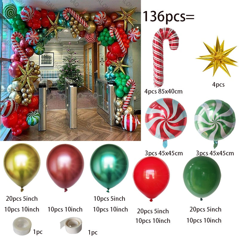 Big Gingerbread Man Balloon Xmas Balloon Toy Christmas Balloon Latex Balloon Christmas Party Decoration New Year 2023 Supplies acacuss