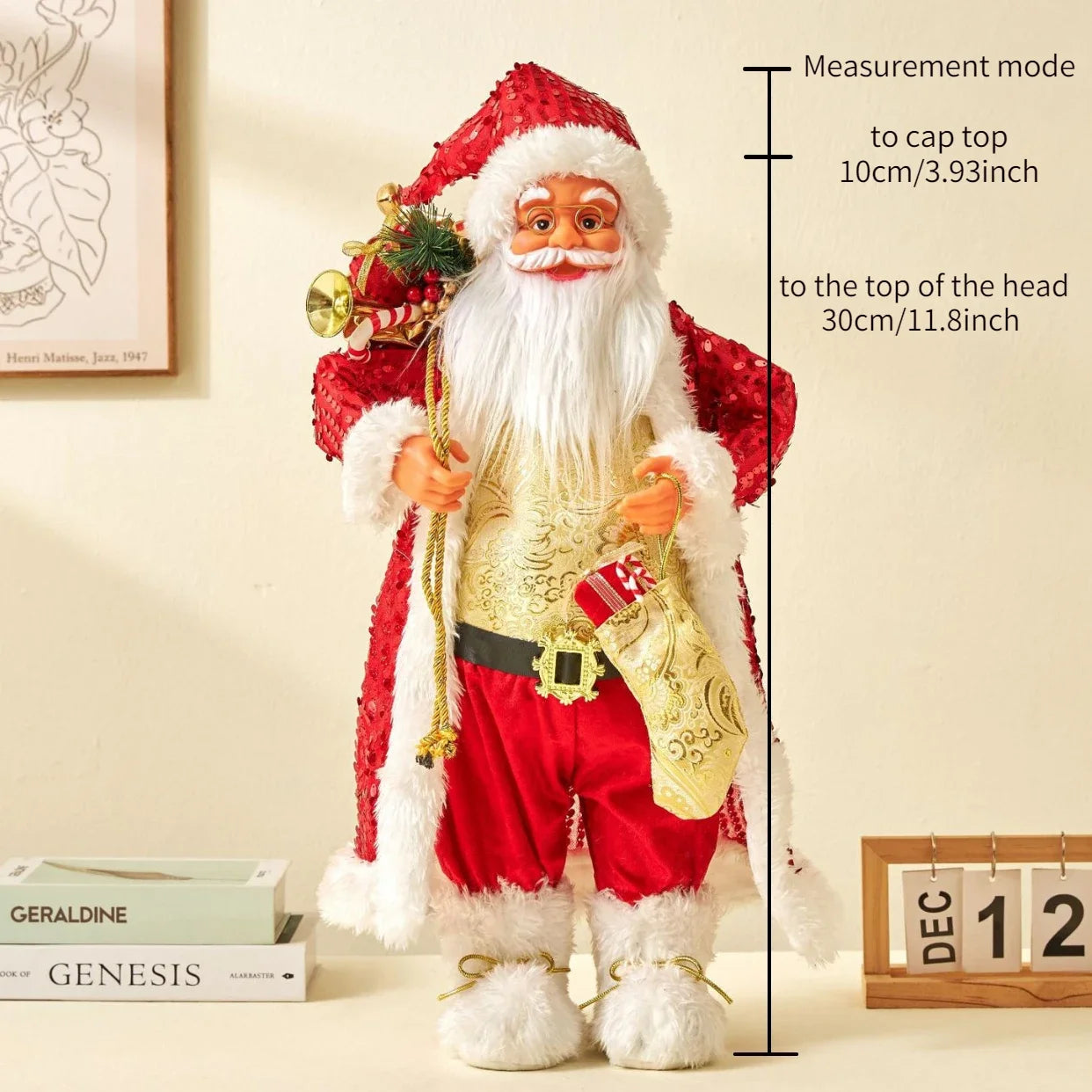 Big Santa Claus Dolls Xmas Pendants 2024 New Year Merry Christmas Tree Decor for Home Kids Naviidad Presents Noel Gifts Natal acacuss