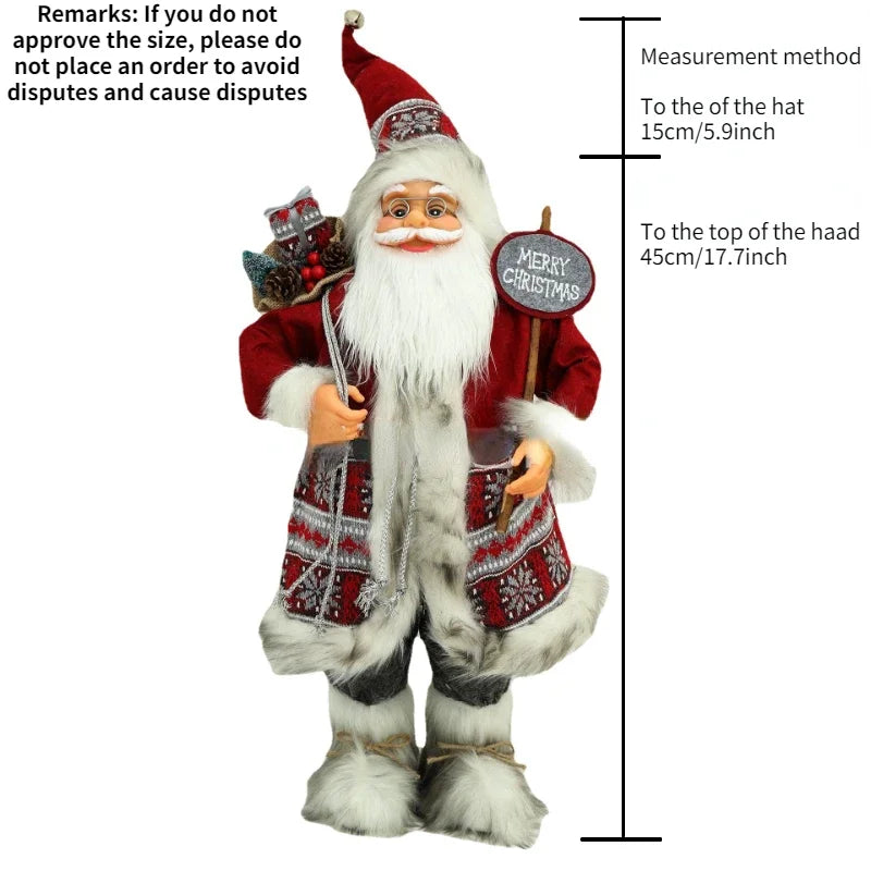 Big Santa Claus Dolls Xmas Pendants 2024 New Year Merry Christmas Tree Decor for Home Kids Naviidad Presents Noel Gifts Natal acacuss