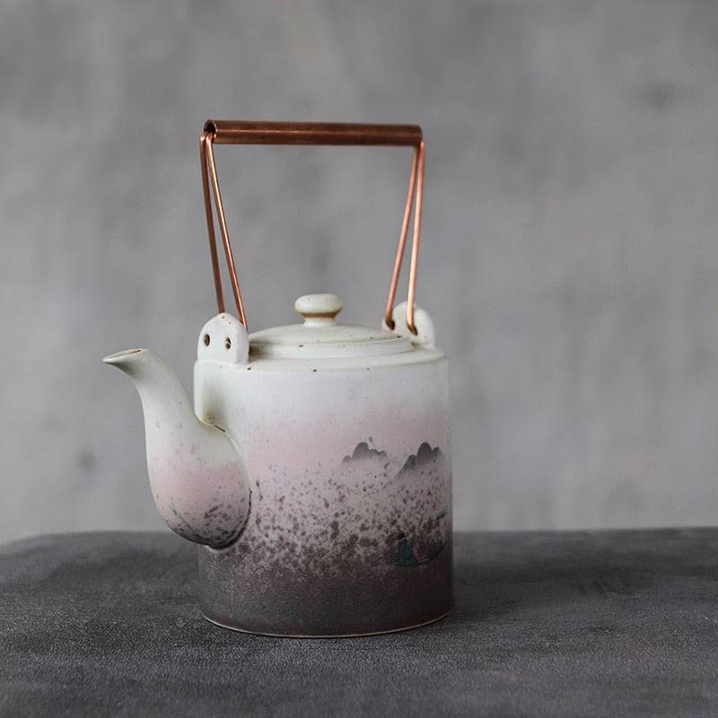 Big capacity ceramic teapots mountain kettle chinese tea pot 400ml acacuss