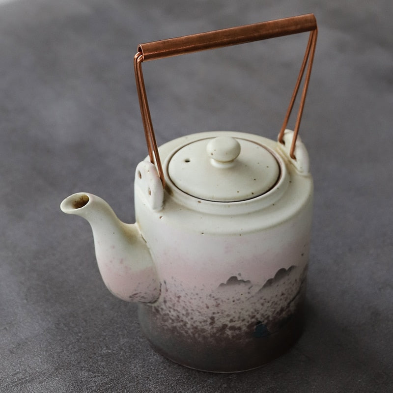 Big capacity ceramic teapots mountain kettle chinese tea pot 400ml acacuss