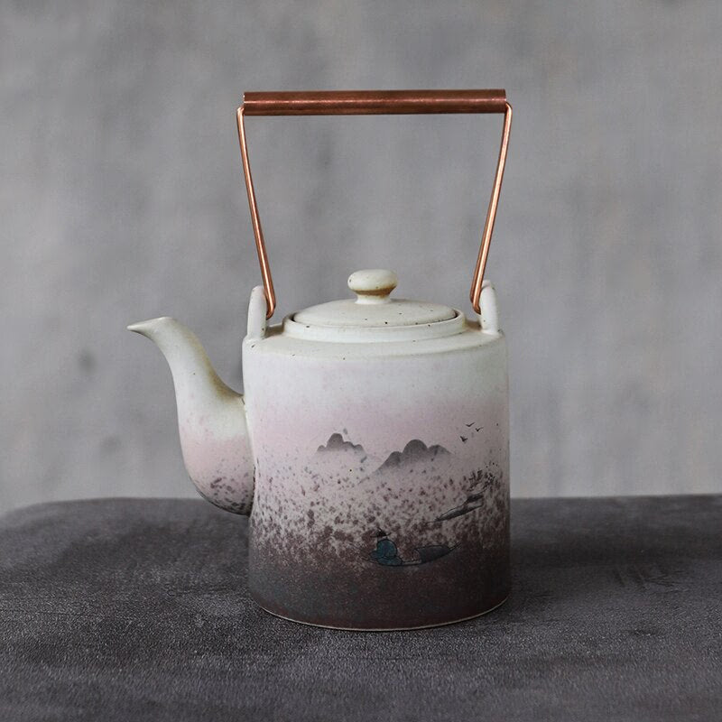 Big capacity ceramic teapots mountain kettle chinese tea pot 400ml acacuss