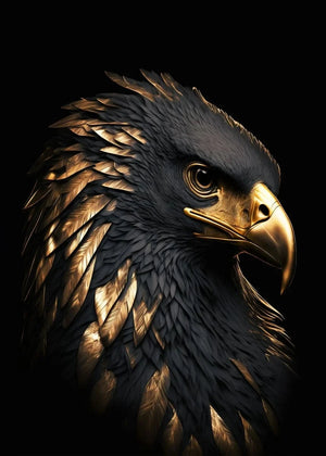 Black And Gold Animals Poster Animal Eagle Lion Carp Wolf Photo Canvas Print Poster Wall Art Decoration Painting Home Decoration acacuss