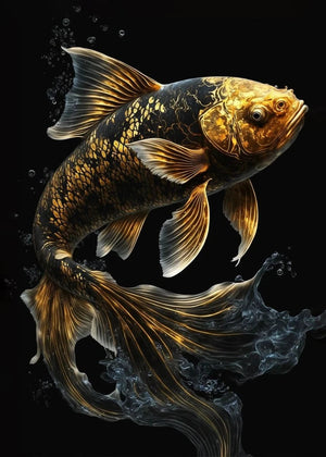 Black And Gold Animals Poster Animal Eagle Lion Carp Wolf Photo Canvas Print Poster Wall Art Decoration Painting Home Decoration acacuss