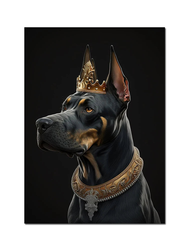 Black And Gold King Animals Monkey Bee Snake Scorpion Lion Canvas Painting Crown Poster Print For Living Room Home Decoration acacuss