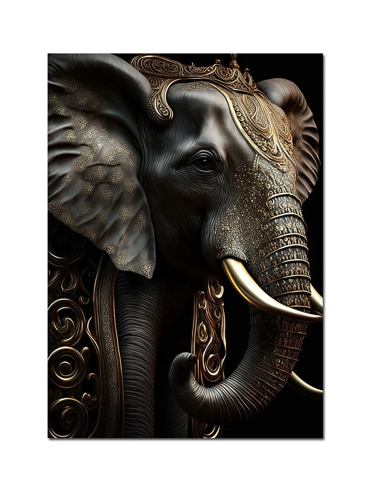 Black And Gold King Animals Monkey Bee Snake Scorpion Lion Canvas Painting Crown Poster Print For Living Room Home Decoration acacuss