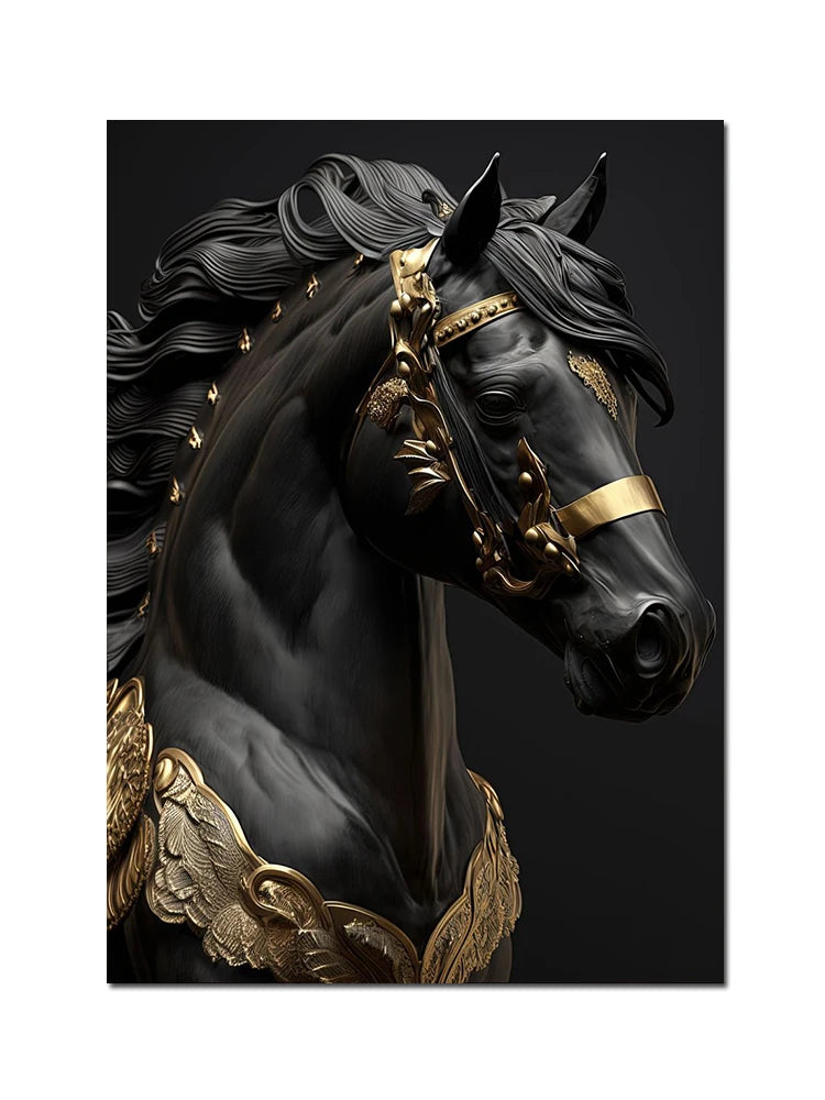 Black And Gold King Animals Monkey Bee Snake Scorpion Lion Canvas Painting Crown Poster Print For Living Room Home Decoration acacuss