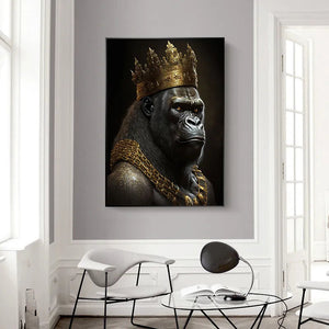 Black And Gold King Animals Monkey Bee Snake Scorpion Lion Canvas Painting Crown Poster Print For Living Room Home Decoration acacuss