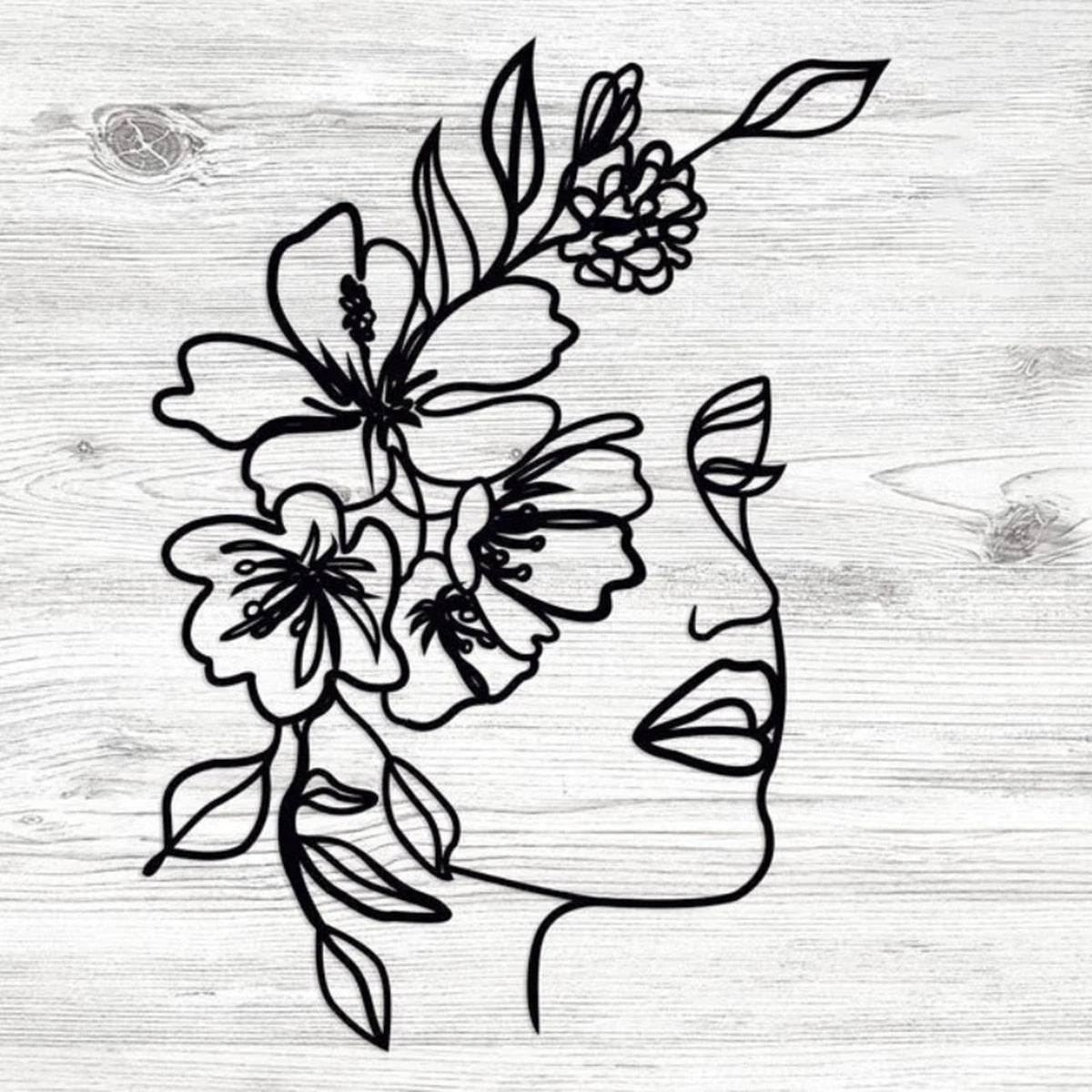 Black Metal Wall Art Minimalist Facial Line Wall Hanging Decor Abstract Iron Wall Sculpture Home Decoration Crafts Dropshipping acacuss