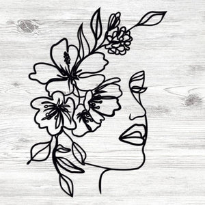 Black Metal Wall Art Minimalist Facial Line Wall Hanging Decor Abstract Iron Wall Sculpture Home Decoration Crafts Dropshipping acacuss