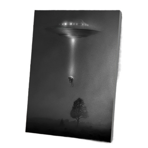 Black Night UFO Dim Style Poster Canvas Art Prints Alien Flying Saucer Arrest People Weird Wall Painting Decoration For Room acacuss