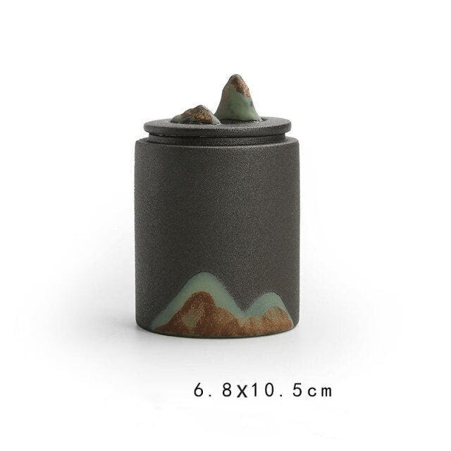 Black and white coffee canister acacuss