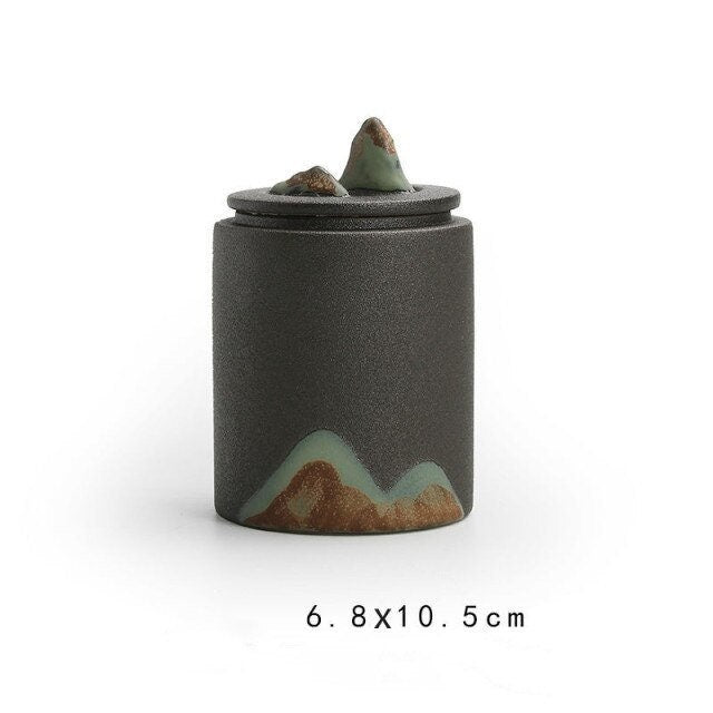 Black and white coffee canister acacuss