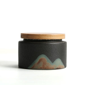 Black and white coffee canister acacuss