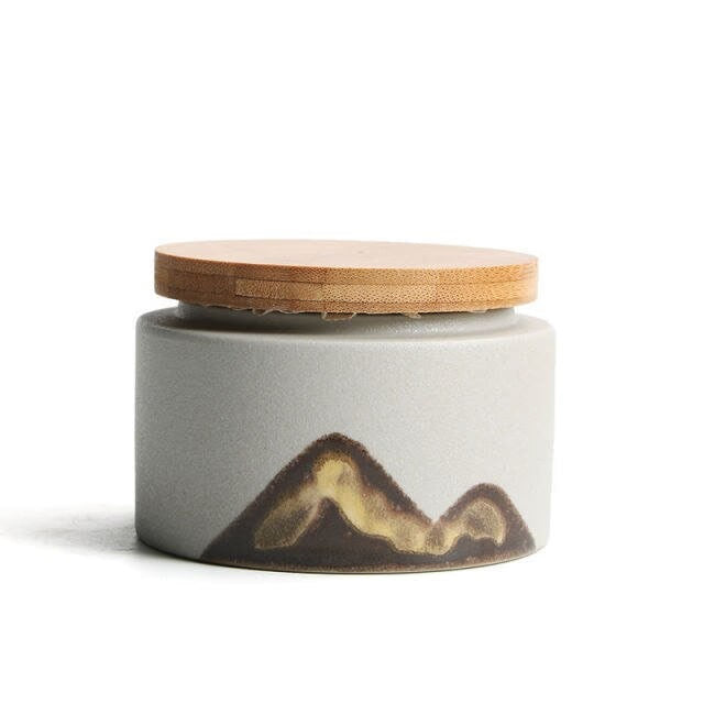 Black and white coffee canister acacuss