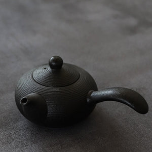 Black crockery ceramic kyusu teapots handmade chinese tea pot 165ml acacuss