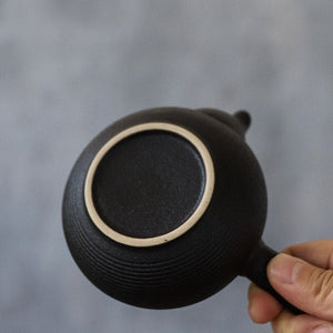Black crockery ceramic kyusu teapots handmade chinese tea pot 165ml acacuss