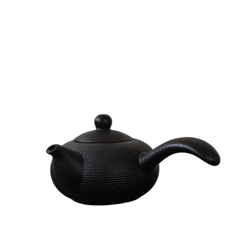 Black crockery ceramic kyusu teapots handmade chinese tea pot 165ml acacuss