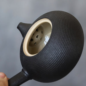 Black crockery ceramic kyusu teapots handmade chinese tea pot 165ml acacuss