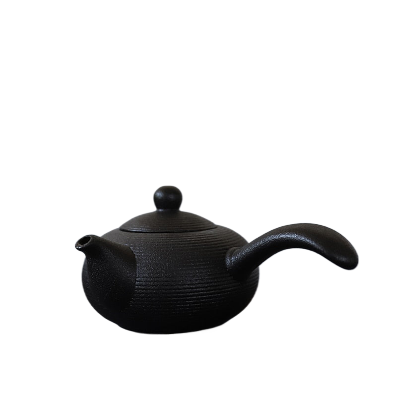 Black crockery ceramic kyusu teapots handmade chinese tea pot 165ml acacuss