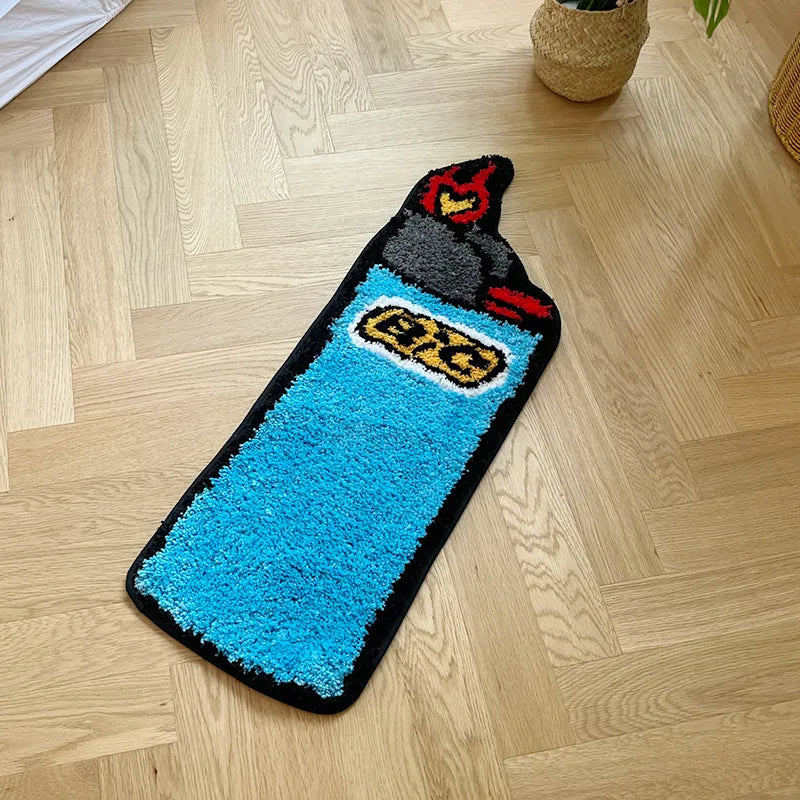 Blue Lighter Tufted Rug Art Rug for Bedroom Living Room Retro Rainbow Fluffy Anti-slip Bath Bathroom Rug Nonslip Mat Home Decor acacuss
